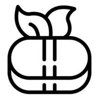 Minimalistic apple line art icon vector