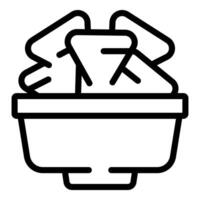 Simple line art icon of recycling symbol with arrows in a bin vector