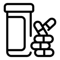 Prescription bottle and pills icon vector