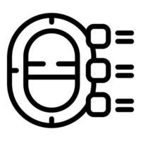 Black outline icon representing digital speed and transformation with abstract shapes vector