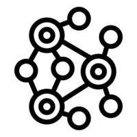 Black and white graphic of a stylized network connectivity icon with interconnected nodes vector