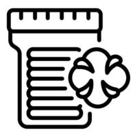 Medical pill bottle and fourleaf clover icon vector