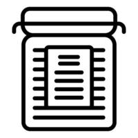 Icon of a closed glass jar with label vector