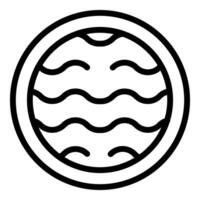 Simplistic black and white aquatic waves icon vector