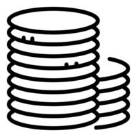 Stack of cartoon coins line art vector