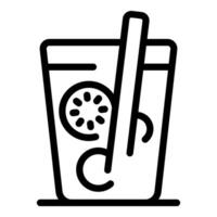 Refreshing citrus drink line icon vector