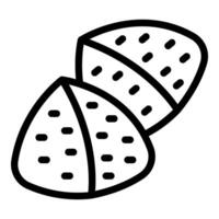 Black and white illustration of cut dragon fruit vector