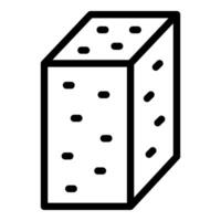 Black and white outline of a single dice vector
