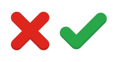 Cross and check icons set. Sign of choice. vector
