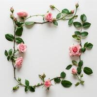 Pink Roses Arranged in Heart Shape photo