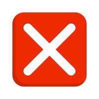 Square cross mark box icon. vector