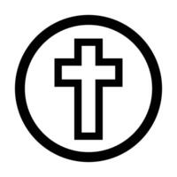 Circle Christian cross icon. Christian icon. vector