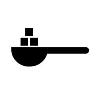 Sugar and spoon silhouette icon. vector