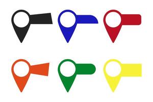 Pin position marker design with space for text in different colors, isolated on the white background. Destination or location point concept. illustration. vector