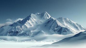 Snow-Covered Mountain Range Under Blue Sky photo