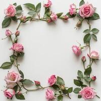 Pink Roses Arranged in Heart Shape photo