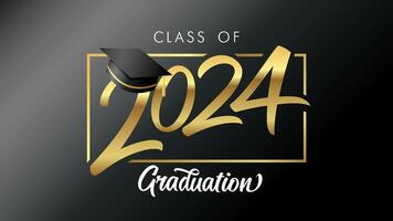 Class of 2024 Congratulations greeting card concept vector