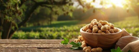 A Bowl of Peanuts on a Table photo