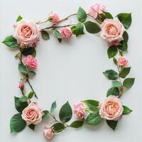 Pink Roses Arranged in Heart Shape photo