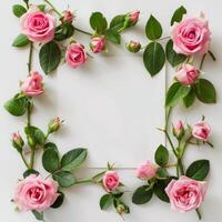 Pink Roses Arranged in Heart Shape photo