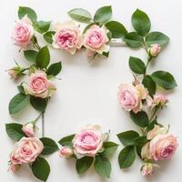 Pink Roses Arranged in Heart Shape photo