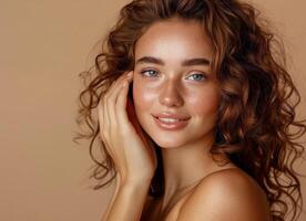 Woman With Curly Hair Posing for a Picture photo