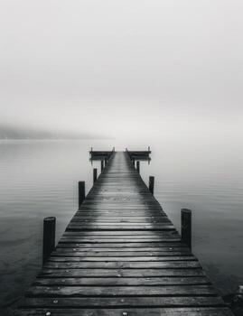 Long Dock Extending Into Aquatic Environment photo