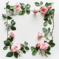 Pink Roses Arranged in Heart Shape photo