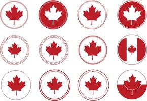 Canadian Buttons icons collection vector