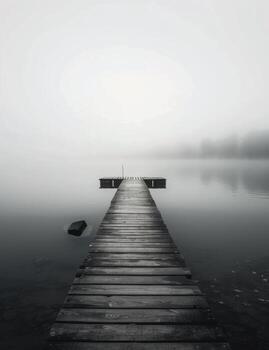 Long Dock Extending Into Aquatic Environment photo
