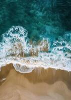 Aerial View of Beach and Ocean photo