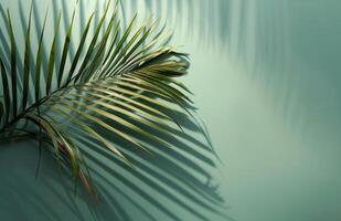 Palm Tree Casting Shadow on Wall photo