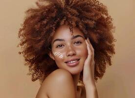 Woman With Curly Hair Posing for a Picture photo