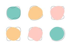 Color liquid blob shapes, pastel organic random forms, fluid silhouette, simple smooth ink stain. Highlight for social media stories vector