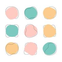 Color liquid blob shapes, pastel organic random forms, fluid silhouette, simple smooth ink stain. Highlight for social media stories vector