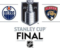 The logo of the Stanley Cup Finals and the finalist teams of the Edmonton Oilers and Florida Panthers vector