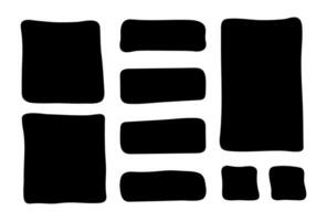 Doodle shapes and frames for social media. Color abstract isolated text box. Speech bubble blobs for dialog vector