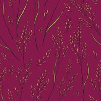 Sketches of field plants. Hand drawn seamless pattern. Gentle colorful botanical ornament. Abstract summer design for print, wrap, decor, fabric, textile, background, wallpapers, scrapbooking. vector