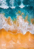 Aerial View of Beach and Ocean photo