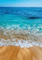 Aerial View of Beach With Incoming Waves photo