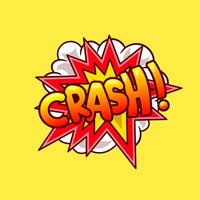 Crash Explode Cartoon Icon Illustration. Cute An Activities. Text Effect Flat Cartoon. Suitable for any creative projects. vector