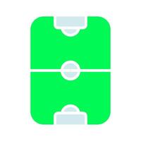 Soccer field set icon. Football pitch, goalposts, center circle, green turf, sports arena, playing field, team sport, match area. vector