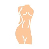 Body icon. Female torso, nude silhouette, anatomy, beauty, human figure, art, sculpture, aesthetics, curves, shape. vector