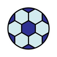 fútbol pelota conjunto icono. azul y blanco pelota, hexagonal patrón, Deportes equipo, juego, competencia, equipo deporte, atlético, recreación, al aire libre actividad. vector