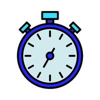 Stopwatch set icon. Timer, clock, countdown, digital display, blue outline, black hands, timekeeping, precision, measurement, racing, fitness punctuality, schedule, alert, urgency, control, efficiency vector