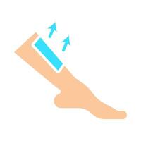 Hair removal icon. Leg with razor, depilation, smooth skin, grooming, personal care, hygiene, beauty, shaving. vector