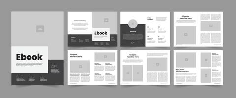 Online Ebook Layout Template and Ebook Magazine Layout. vector