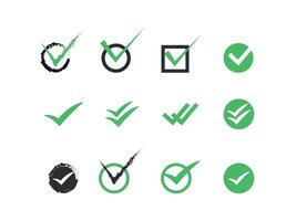Check marks symbol collection flat styles vector