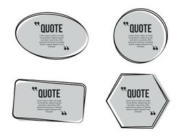 Isolated black and white quote box frame collections vector