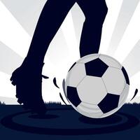 Football soccer player kicking the ball silhouette vector